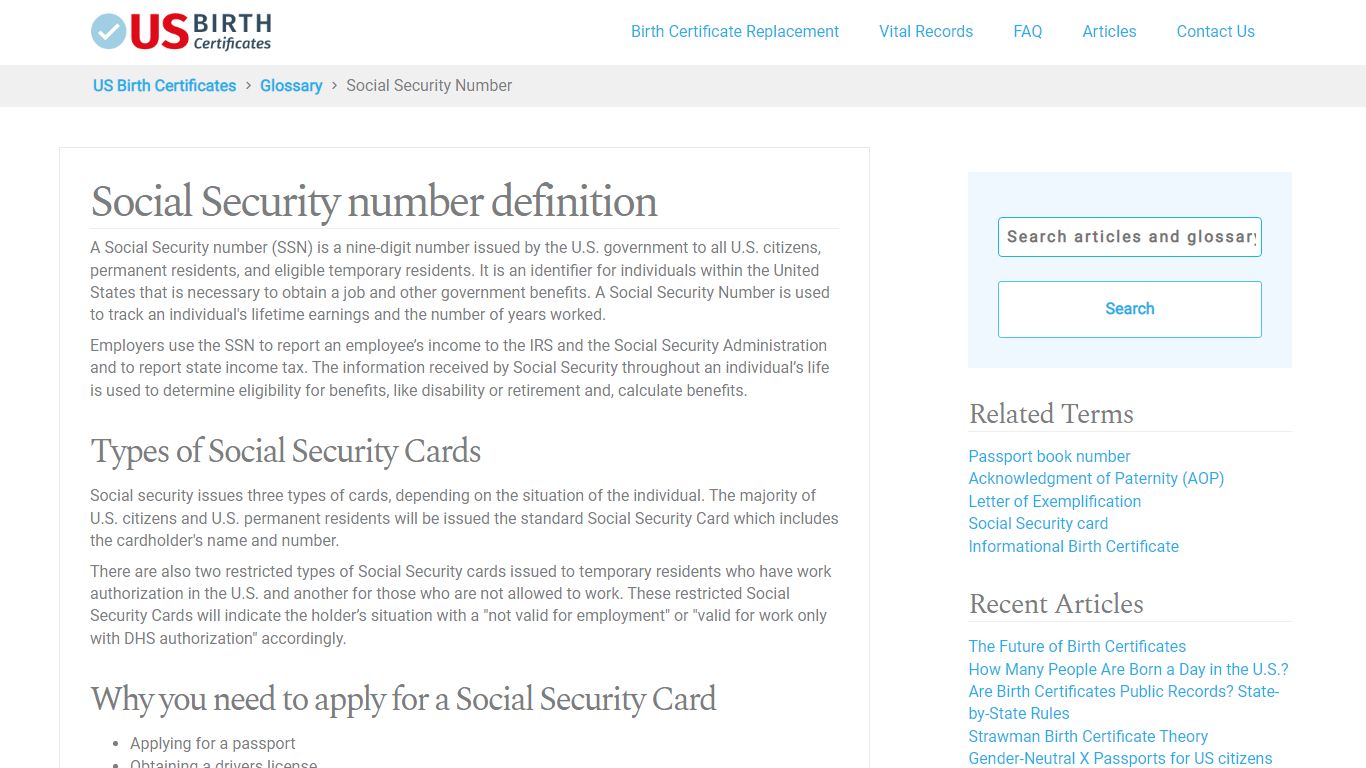 What is my Social Security Number? - US Birth Certificates