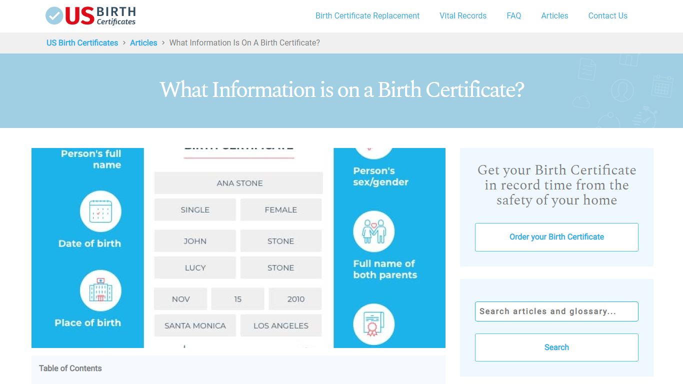 What information is on a Birth Certificate? - US Birth Certificates